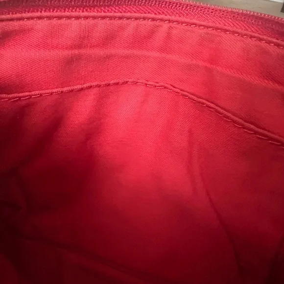 Vintage Fossil Crossbody Cherry red leather zip closure purse as is - Picture 11 of 15